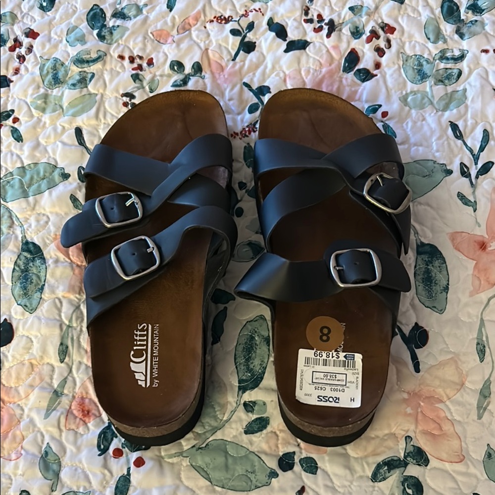Cliffs Black Strappy Sandals